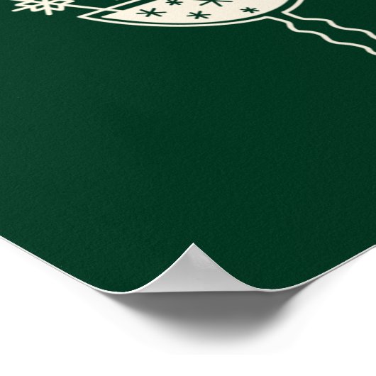 グリーンクリスマスレトロモダンカクテルメニューポスター ポスター (角)