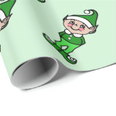 グリーンクリスマス小妖精や小人小人包装紙 ラッピングペーパー (ロールコーナー)