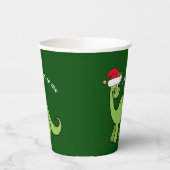 グリーンクリスマス恐竜カスタムパーティー 紙コップ (左)