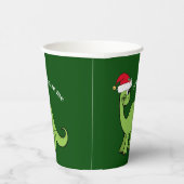 グリーンクリスマス恐竜カスタムパーティー 紙コップ (右)