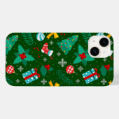 グリーンクリスマス抽象芸術パターン Case-Mate iPhoneケース (裏面 (横))