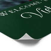 グリーンクリスマス結婚のフォトポインセチアフローラ ポスター (角)