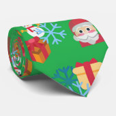 グリーンクリスマス絵文字 ネクタイ (ロール)