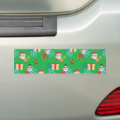 グリーンクリスマス絵文字 バンパーステッカー (車上)