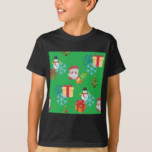 グリーンクリスマス絵文字 Tシャツ (正面)