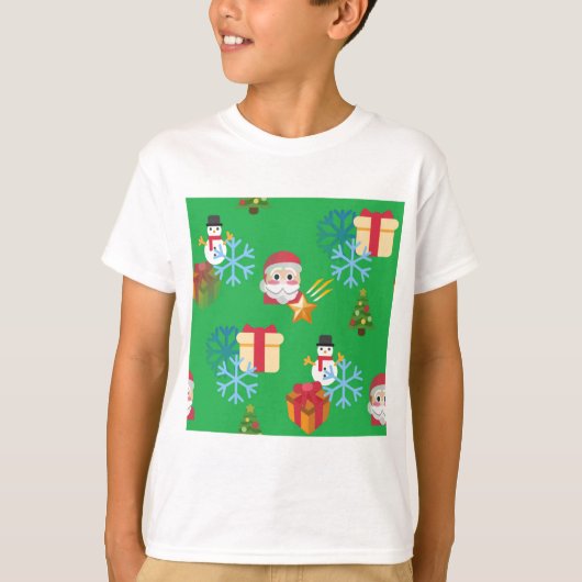 グリーンクリスマス絵文字 Tシャツ (正面)