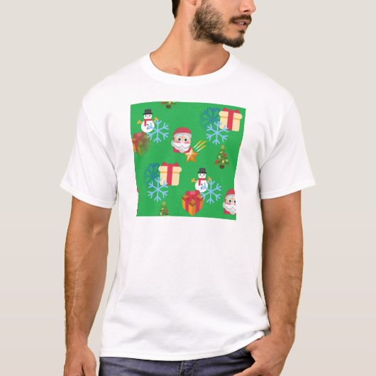 グリーンクリスマス絵文字 Tシャツ (正面)