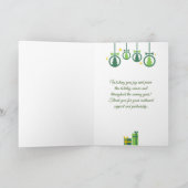 グリーンクリスマス装飾とギフトの会社 Holid シーズンカード (内部)