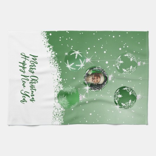 グリーンクリスマス キッチンタオル (横)