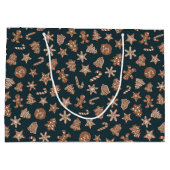 グリーンクリスマスCookieパターン ラージペーパーバッグ (裏面)