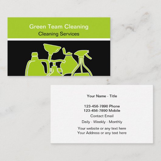 グリーンクリーニモダンングユニーク名刺 名刺 (正面/裏面)