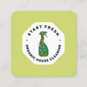 グリーンクリーニングサービスフローラスプレーボトル スクエア名刺 (正面)