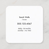 グリーンクリーニングサービスフローラスプレーボトル スクエア名刺 (裏面)