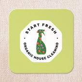 グリーンクリーニングサービスフローラスプレーボトル スクエア名刺