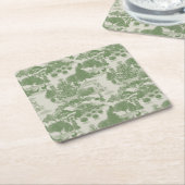 グリーンクリームクリスマスウィンターワンダーランド スクエアペーパーコースター (アングル)