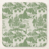 グリーンクリームクリスマスウィンターワンダーランド スクエアペーパーコースター (正面)