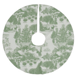 グリーンクリームクリスマスウィンターワンダーランド ブラッシュドポリエステルツリースカート