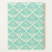 グリーンクリームダマスクキュートガーリートレンディーモノグラム プランナー手帳 (裏面)