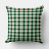 グリーンクリームプレイド クッション (正面)