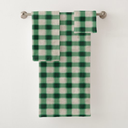 グリーンクリームプレイド バスタオルセット (インサイチュ)
