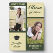 グリーンクリームモダン写真卒業 フォトプラーク (正面)