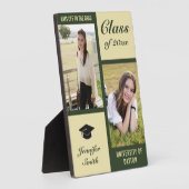 グリーンクリームモダン写真卒業 フォトプラーク (側面)