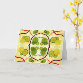 グリーンクリーム浮体グリーティングカード カード (黄色い花)