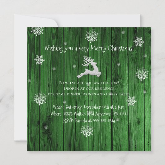 グリーンクリ素朴スマストインデア招待状 招待状 (裏面)