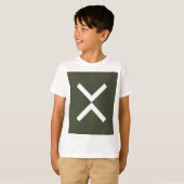 グリーンクロスロードキッズTシャツ – ミニマル X-Factor Tシャツ (正面フル)