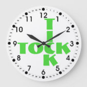 グリーンクロスワードティックトラック文字 ラージ壁時計 (正面)