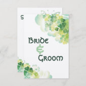 グリーンクローバーとバタフライコーナー Save the Date 招待状 (正面/裏面)