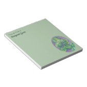 グリーンクローバーシャムロックオンパープルパステルアート ノートパッド (アングル)