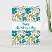 グリーンクローバーシャムロックパターンセントパトリックの日 カード (正面)