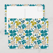 グリーンクローバーシャムロックパターンセントパトリックの日 ポストカード (正面/裏面)