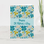 グリーンクローバーシャムロックパターンセントパトリックの日Ca カード (正面)