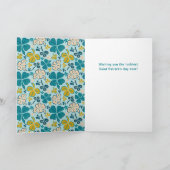 グリーンクローバーシャムロックパターンセントパトリックの日Ca カード (内部)