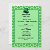 グリーンクローバーシャームロックバックグラウンドセントパトリックのD 招待状 (正面)