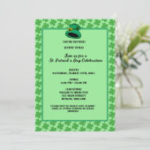 グリーンクローバーシャームロックバックグラウンドセントパトリックのD 招待状 (スタンド正面)