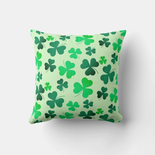グリーンクローバーシャームロックリーフフローラエレガントレトロ クッション (裏面)