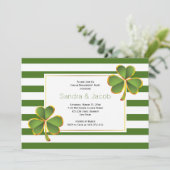 グリーンクローバーストライプ、結婚婚約パーティ 招待状 (スタンド正面)