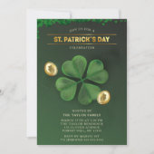 グリーンクローバーセントパトリックズデイお祝いパーティー 招待状 (正面)