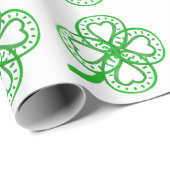 グリーンクローバーハートセントパティ選択カラーラッピング ラッピングペーパー (ロールコーナー)