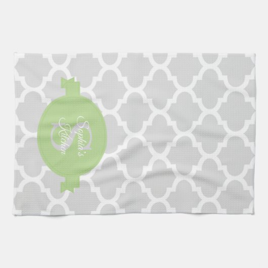 グリーンクローバーパーソナライズされたキッチンタオル キッチンタオル (横)