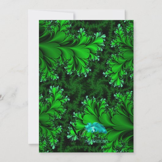 グリーンクローバーパーチメントセントパーティクルデイ招待状 招待状 (裏面)