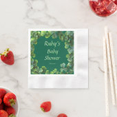 グリーンクローバーベビーシャワー 縁ありカクテルナプキン (インサイチュ)