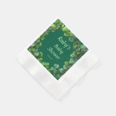 グリーンクローバーベビーシャワー 縁ありカクテルナプキン (角)