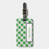 グリーンクローバーリボンテンプレートバイケネス・ヨンチッチ ラゲッジタグ (正面縦)