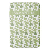 グリーンクローバーリーフセントパトリックデイ名前をカスタムする バスマット (正面縦)