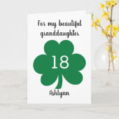 グリーンクローバーリーフセントパトリック18誕生日 カード (黄色い花)