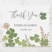 グリーンクローバーリーフSt patricks dayサンキュー スパークリングワインラベル (シングルラベル)